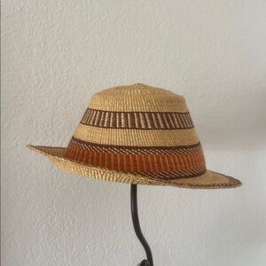 African Bolga Woven Straw Hat Fedora